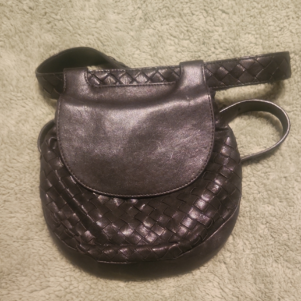 Bottega Veneta Black Woven Crossbody Bag